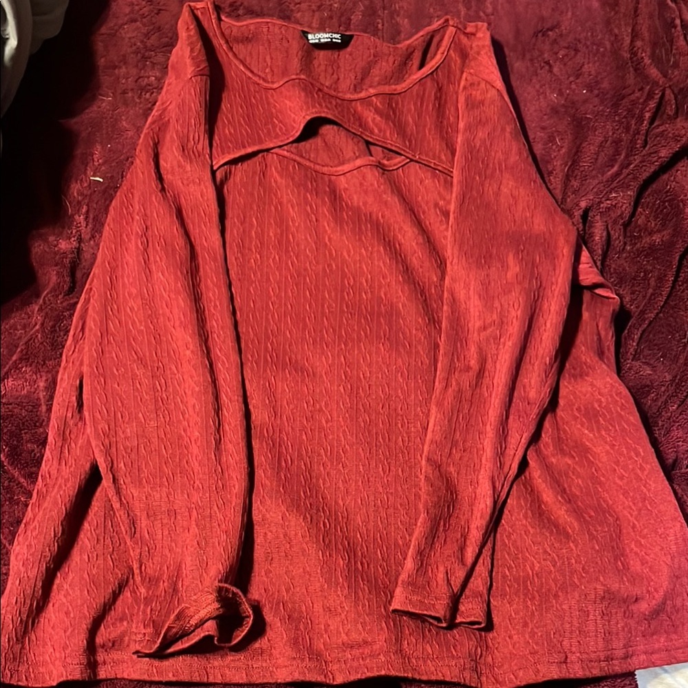 Red Long Sleeve Top